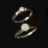 An 18 carat gold diamond ring