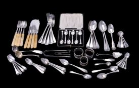 ϒ A collection of silver flatware