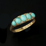 An Early Edwardian 18 carat gold turquoise and diamond ring