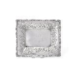 An American silver rectangular card tray by A. Jacobi & Co.