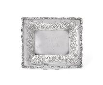 An American silver rectangular card tray by A. Jacobi & Co.