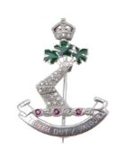 A diamond and ruby Royal Military College of Canada sweetheart brooch