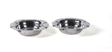 A pair of Edwardian silver octolobed bowls by Atkin Brothers