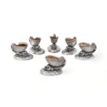 A set of six late Victorian electro-plated salt cellars