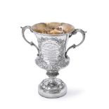 [Duke of Buckingham and Chandos interest] A Victorian silver twin handled trophy cup by William Hunt