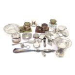 A collection of small silver and objects