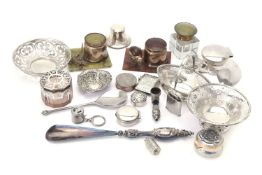 A collection of small silver and objects