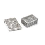 A Chinese export silver rectangular card case by Wang Hing