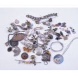 A collection of silver coloured jewellery