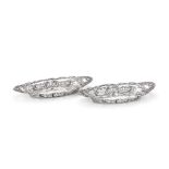 A pair of Edwardian silver shaped navette sweet dishes by Henry Matthews