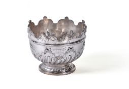 A late Victorian silver small punch bowl or Monteith by The Goldsmiths & Silversmiths Co. Ltd