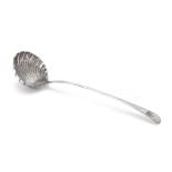 An early George III silver old English feather edge soup ladle probably by Thomas Ellis
