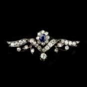 A Victorian sapphire and diamond brooch