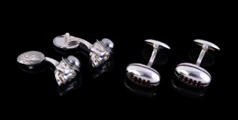 Two pair of silver Links of London cufflinks