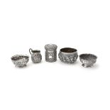Four Indian silver items
