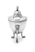 An Italian silver sugar urn and cover