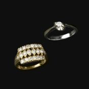 A 14 carat gold diamond ring