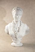 Tito Angelini (Italian, fl. 1806-1878), a sculpted white marble bust of a lady