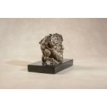 An Italian Grand Tour gilt bronze grotesque inkwell