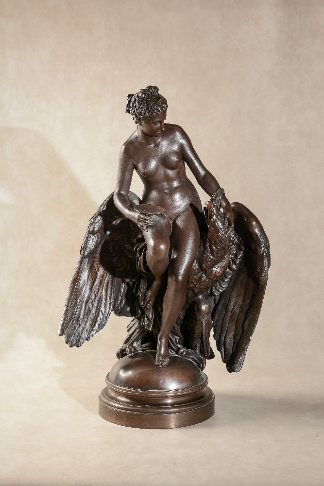 Louis Julien (Jules) Franceschi, (French 1825 - 1893), a patinated bronze group of Hebe and Jupiter'