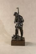 Paul Ludwig Kowalczewski, (German 1865 - 1910), a patinated bronze model of a labourer