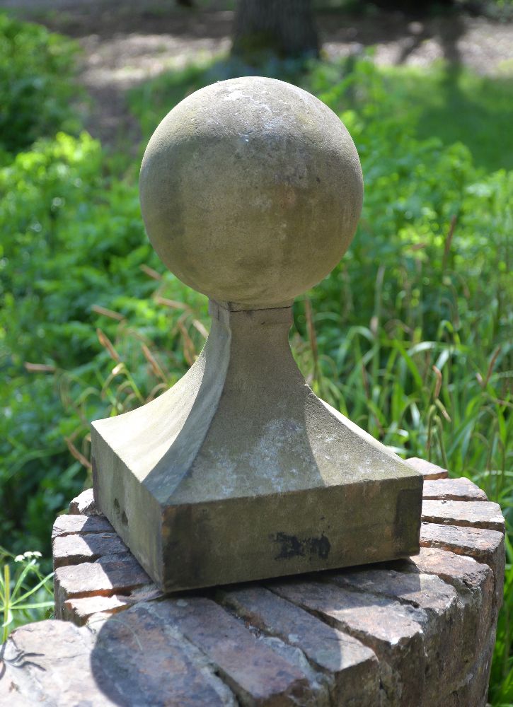 A pair of cut York stone pier finials - Image 2 of 2