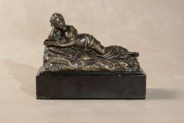 A Continental, probably French gilt bronze figural desk weight in Neoclassical taste,