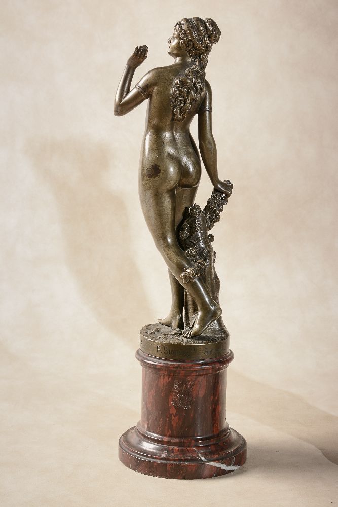 A pair of German patinated bronze models of the Flower Queen and Phryne - Image 3 of 10