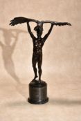 Franz Iffland, (German, 1862 - 1935), a patinated bronze model of a hero with a slain eagle,