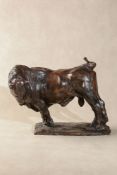 Continental School, 20th century, a patinated bronze model of a bull,