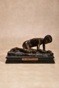 Demétre H. Chiparus, (Romanian, 1886 - 1947), patinated bronze model of a boy on the beach,