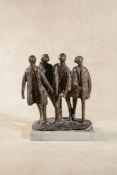 Manner of Catharni Stern, (1925 - 2015), a patinated bronze group of four men,