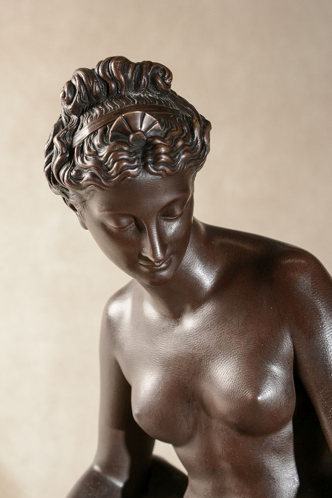 Louis Julien (Jules) Franceschi, (French 1825 - 1893), a patinated bronze group of Hebe and Jupiter' - Image 4 of 6