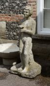 A sculpted stone, probably Purbeck model of Bacchus,