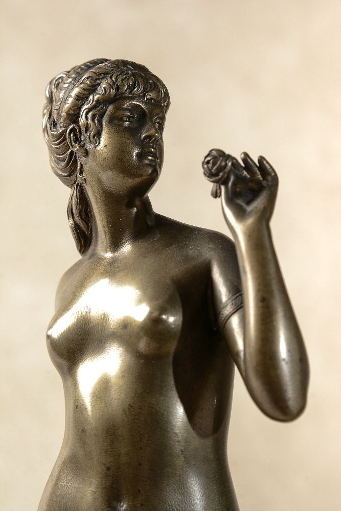 A pair of German patinated bronze models of the Flower Queen and Phryne - Image 2 of 10
