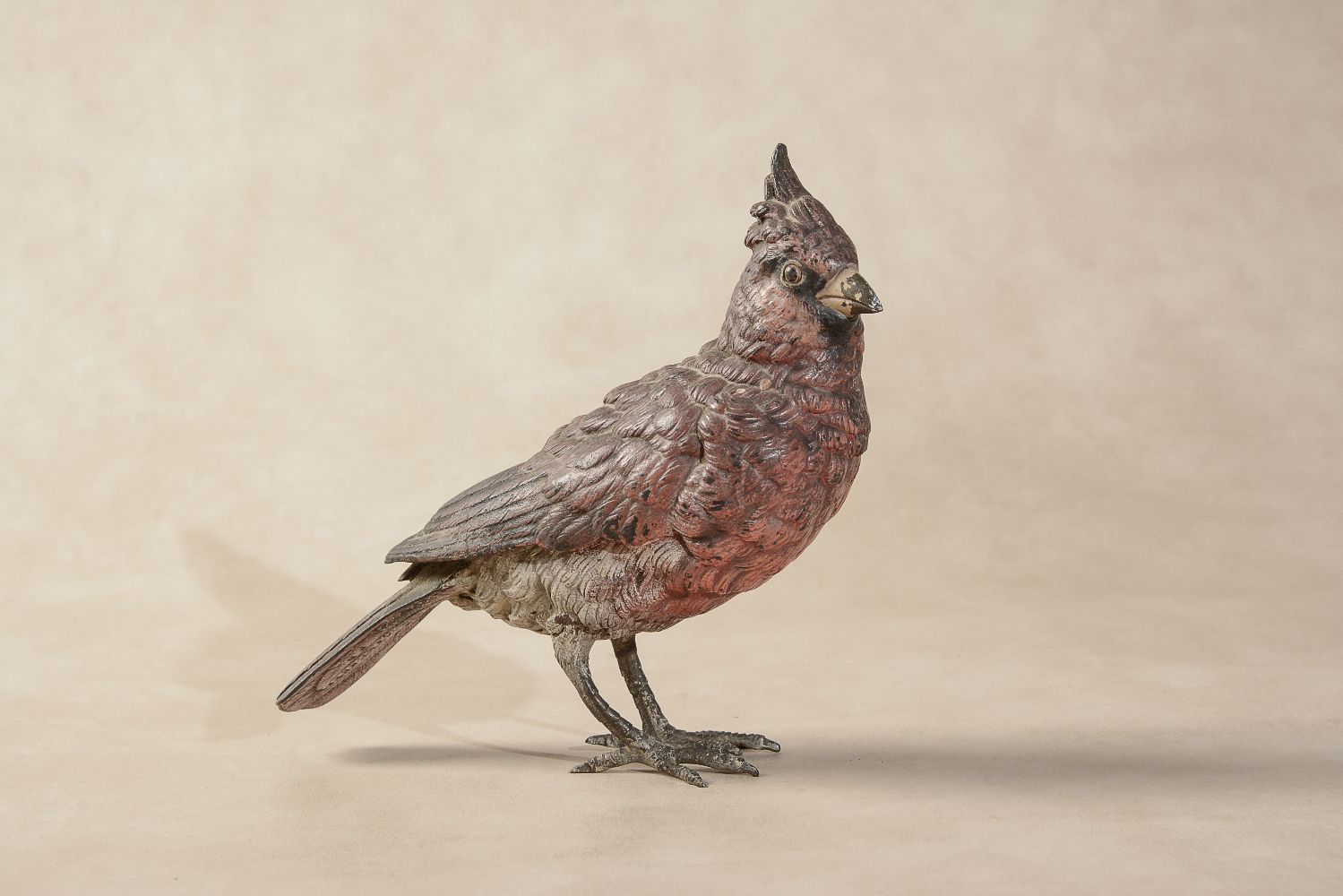 An Austrian cold painted bronze model of a northern cardinal - Image 4 of 5