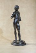 A Neapolitan patinated bronze model of Narcissus