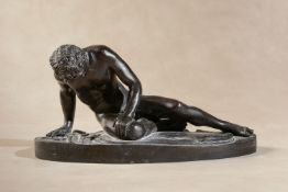 A patinated bronze Grand Tour souvenir model of the Capitoline Dying Gaul