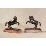 Manner of Giambologna, (Flemish working in Italy, 1527 - 1608), a pair of patinated bronze models of