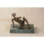 λ Sean Rice, (1931 - 1997), Untitled, a stylised bronze model of a reclining male nude