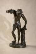 A patinated bronze model of the Faun with Clappers