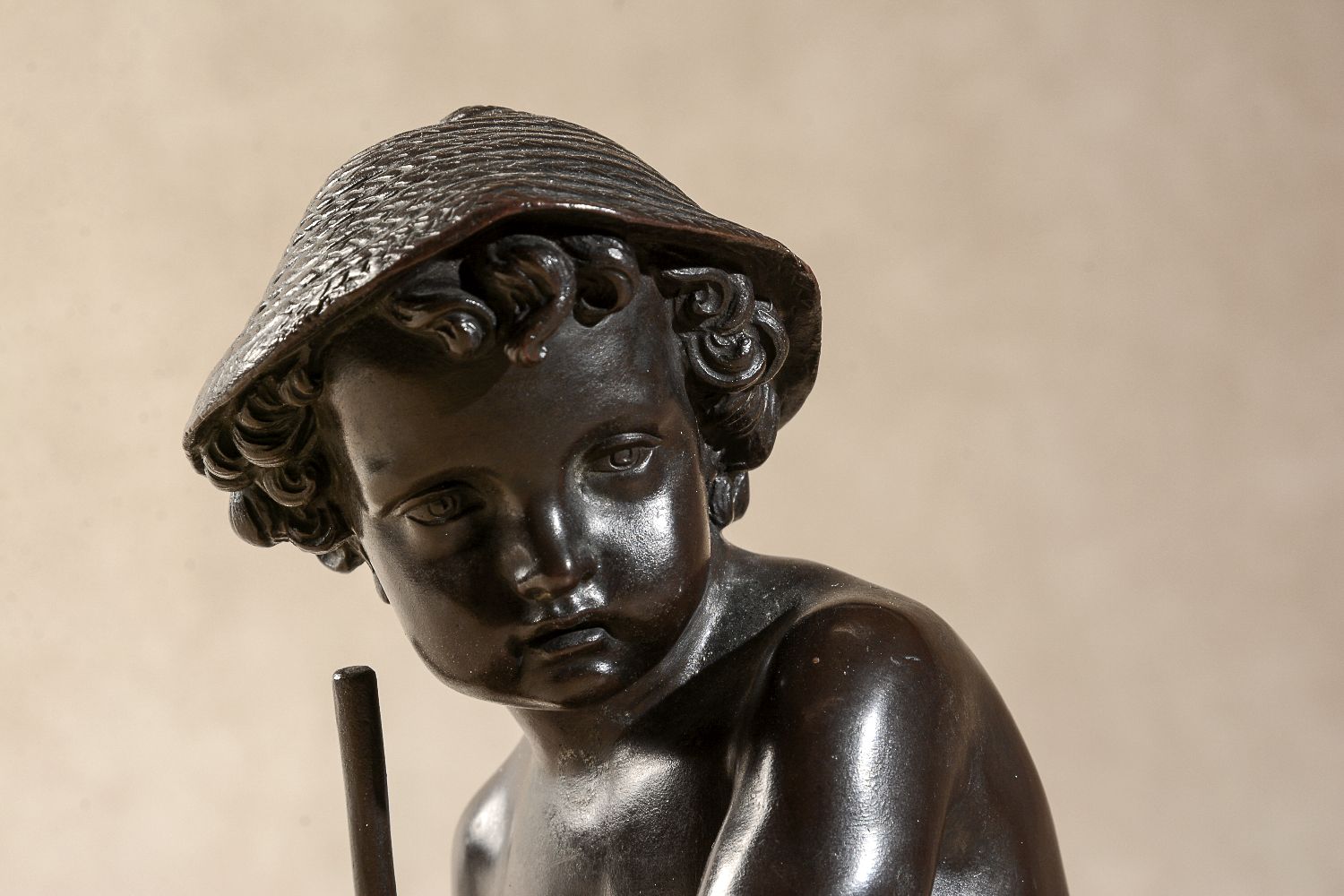 Eugène Laurent, (French 1832 - 1898), a patinated bronze model of a putto harvester, - Image 2 of 4