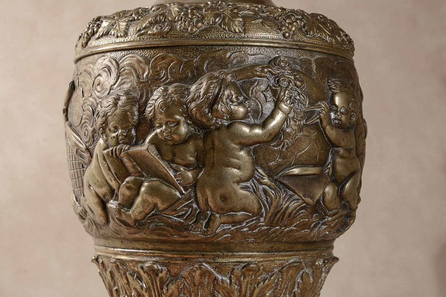 A pair of Continental gilt bronze models of urns in Neoclassical taste - Image 3 of 4