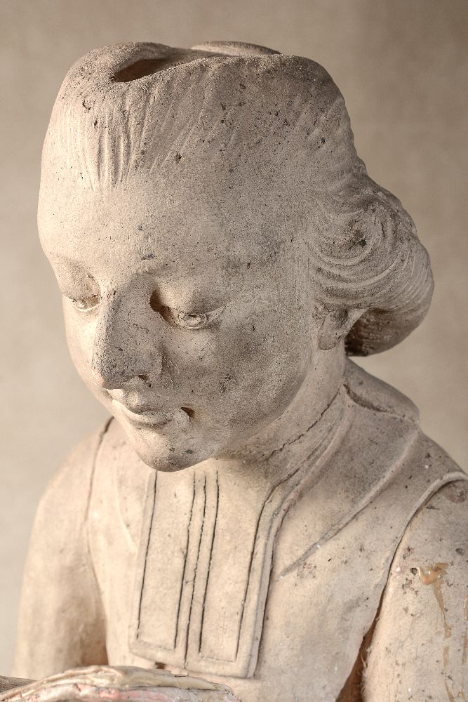 A sculpted terracotta model of a gentleman in 18th century style, - Image 5 of 5