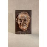 After Jean-Antoine Houdon, (French 1741 - 1828), a painted plaster visage of François-Marie Arouet d