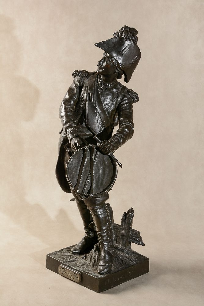 Henry Étienne Dumaige, (French 1830 - 1888), a pair of patinated bronze models of infantrymen, - Image 6 of 9