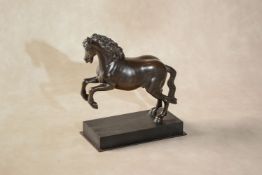 An Italian bronze model of a rearing horse