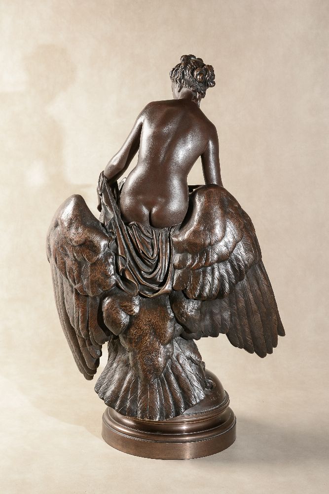 Louis Julien (Jules) Franceschi, (French 1825 - 1893), a patinated bronze group of Hebe and Jupiter' - Image 6 of 6
