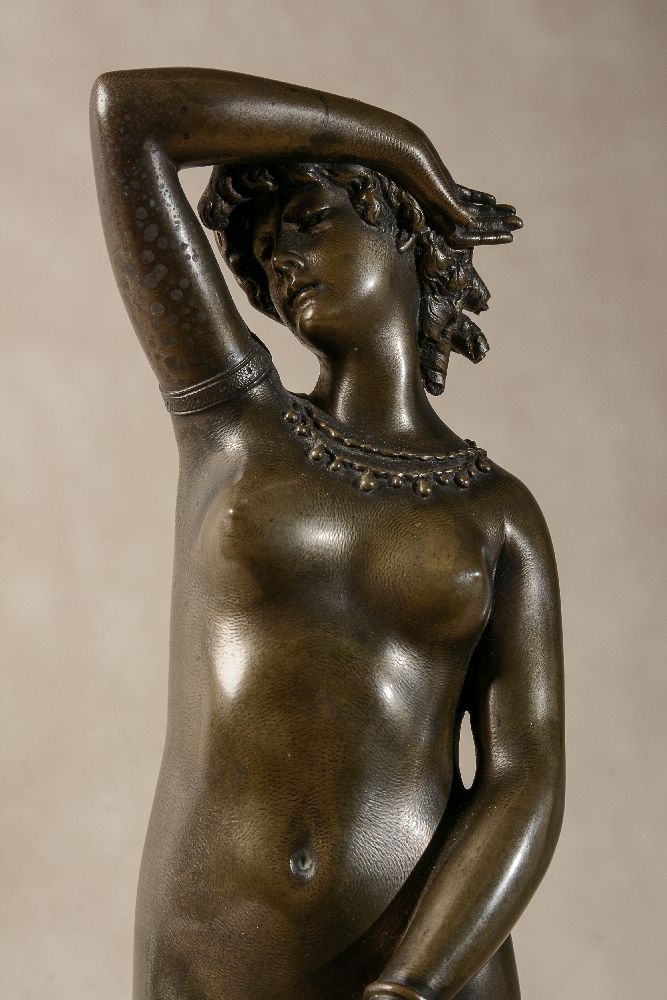 A pair of German patinated bronze models of the Flower Queen and Phryne - Image 7 of 10
