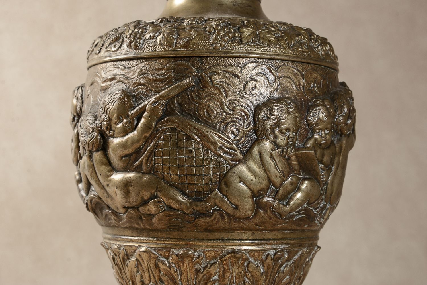 A pair of Continental gilt bronze models of urns in Neoclassical taste - Image 2 of 4